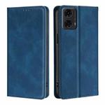 For Motorola Moto G24 4G Skin Feel Magnetic Leather Phone Case(Blue)