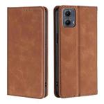 For Motorola Edge 5G 2024 Skin Feel Magnetic Leather Phone Case(Light Brown)