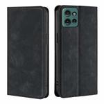 For Motorola Edge 50 5G Skin Feel Magnetic Leather Phone Case(Black)