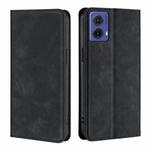 For Motorola Moto G85 5G Skin Feel Magnetic Leather Phone Case(Black)