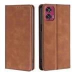 For Motorola Edge 50 Fusion 5G Skin Feel Magnetic Leather Phone Case(Light Brown)