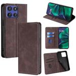 For Motorola Moto G Stylus 5G 2025 Skin Feel Magnetic Leather Phone Case(Dark Brown)