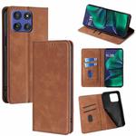 For Motorola Moto G Stylus 5G 2025 Skin Feel Magnetic Leather Phone Case(Light Brown)