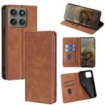 For Motorola Edge 60 Pro 5G Skin Feel Magnetic Leather Phone Case(Light Brown)