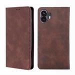 For Nothing Phone 2 Skin Feel Magnetic Leather Phone Case(Dark Brown)
