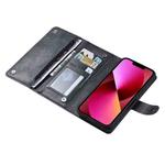 For iPhone 13 ViLi GV Series MagSafe Magnetic Zipper Leather Phone Case(Black)