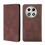 For OPPO A2 Pro 5G Skin Feel Magnetic Leather Phone Case(Dark Brown)