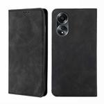 For OPPO A58 4G Skin Feel Magnetic Leather Phone Case(Black)