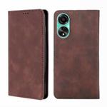 For OPPO A78 4G Skin Feel Magnetic Leather Phone Case(Dark Brown)