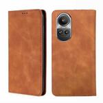 For OPPO Reno 10 5G / Pro 5G Global Skin Feel Magnetic Leather Phone Case(Light Brown)