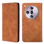For OPPO Find X7 5G Skin Feel Magnetic Leather Phone Case(Light Brown)