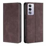 For OPPO A3 Pro 5G India Skin Feel Magnetic Leather Phone Case(Dark Brown)