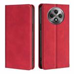 For OPPO Reno12 F 5G Skin Feel Magnetic Leather Phone Case(Red)