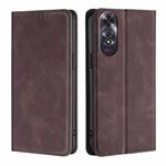 For OPPO A60 4G Global Skin Feel Magnetic Leather Phone Case(Dark Brown)