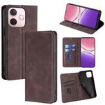 For OPPO A5 Pro 5G Global Skin Feel Magnetic Leather Phone Case(Dark Brown)