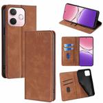 For OPPO A5 Pro 5G Global Skin Feel Magnetic Leather Phone Case(Light Brown)