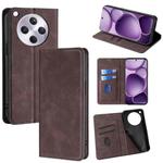 For OPPO Find X8s+ 5G Skin Feel Magnetic Leather Phone Case(Dark Brown)