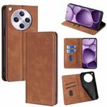 For OPPO Find X8s+ 5G Skin Feel Magnetic Leather Phone Case(Light Brown)