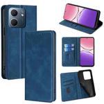 For OPPO A5x 5G Global Skin Feel Magnetic Leather Phone Case(Blue)