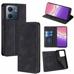 For OPPO A5x 5G Global Skin Feel Magnetic Leather Phone Case(Black)