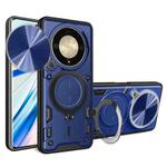 For Honor X9b CD Texture Sliding Camshield Magnetic Holder Phone Case(Blue)