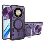 For Honor X9b CD Texture Sliding Camshield Magnetic Holder Phone Case(Purple)