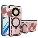 For Honor X9a / Magic5 Lite CD Texture Sliding Camshield Magnetic Holder Phone Case(Pink)