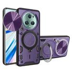 For Honor Magic5 Pro CD Texture Sliding Camshield Magnetic Holder Phone Case(Purple)