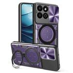 For Honor 200 Smart CD Texture Sliding Camshield Magnetic Holder Phone Case(Purple)