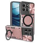 For Honor X6b 4G CD Texture Sliding Camshield Magnetic Holder Phone Case(Pink)