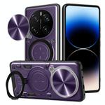 For Honor Magic7 Pro CD Texture Sliding Camshield Magnetic Holder Phone Case(Purple)