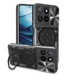 For Honor X5b Plus / X5b 4G CD Texture Sliding Camshield Magnetic Holder Phone Case(Black)