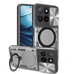 For Honor X5b Plus / X5b 4G CD Texture Sliding Camshield Magnetic Holder Phone Case(Silver)