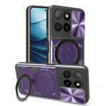 For Honor X5b Plus / X5b 4G CD Texture Sliding Camshield Magnetic Holder Phone Case(Purple)