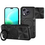 For Honor 400 Lite CD Texture Sliding Camshield Magnetic Holder Phone Case(Black)