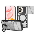 For Honor 400 Global 156.5mm CD Texture Sliding Camshield Magnetic Holder Phone Case(Silver)