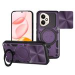 For Honor 400 Global 156.5mm CD Texture Sliding Camshield Magnetic Holder Phone Case(Purple)