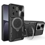 For Tecno Camon 20 Premier 5G CD Texture Sliding Camshield Magnetic Holder Phone Case(Black)