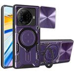 For Tecno Camon 30 Pro 5G CD Texture Sliding Camshield Magnetic Holder Phone Case(Purple)