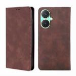 For vivo Y27 4G Skin Feel Magnetic Leather Phone Case(Dark Brown)