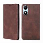 For Honor X5 Plus 4G / Play 40C Skin Feel Magnetic Leather Phone Case(Dark Brown)