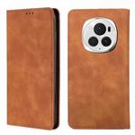 For Honor Magic6 Pro Skin Feel Magnetic Leather Phone Case(Light Brown)