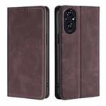 For Honor 200 5G Skin Feel Magnetic Leather Phone Case(Dark Brown)