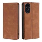 For Honor 200 5G Skin Feel Magnetic Leather Phone Case(Light Brown)