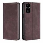 For Honor 200 Pro 5G Skin Feel Magnetic Leather Phone Case(Dark Brown)