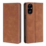 For Honor 200 Pro 5G Skin Feel Magnetic Leather Phone Case(Light Brown)