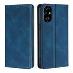 For Honor 200 Pro 5G Skin Feel Magnetic Leather Phone Case(Blue)