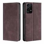 For Honor 200 Lite 5G Global Skin Feel Magnetic Leather Phone Case(Dark Brown)