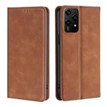 For Honor 200 Lite 5G Global Skin Feel Magnetic Leather Phone Case(Light Brown)