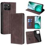 For Honor X8c 4G Skin Feel Magnetic Leather Phone Case(Dark Brown)